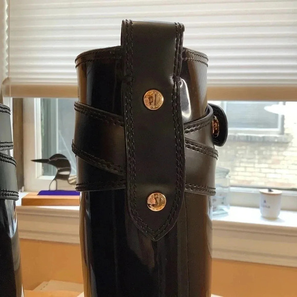 COACH Authentic Black Knee High Rainboots Size 10 - Picture 6 of 14